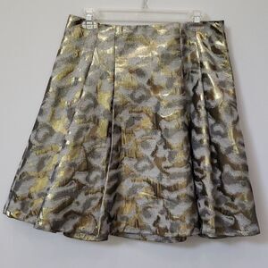 The Limited Skirt Womens sz Medium Spinning Gold Metallic Silver Gray